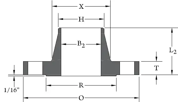 Weld Neck Flange Bore Diagram